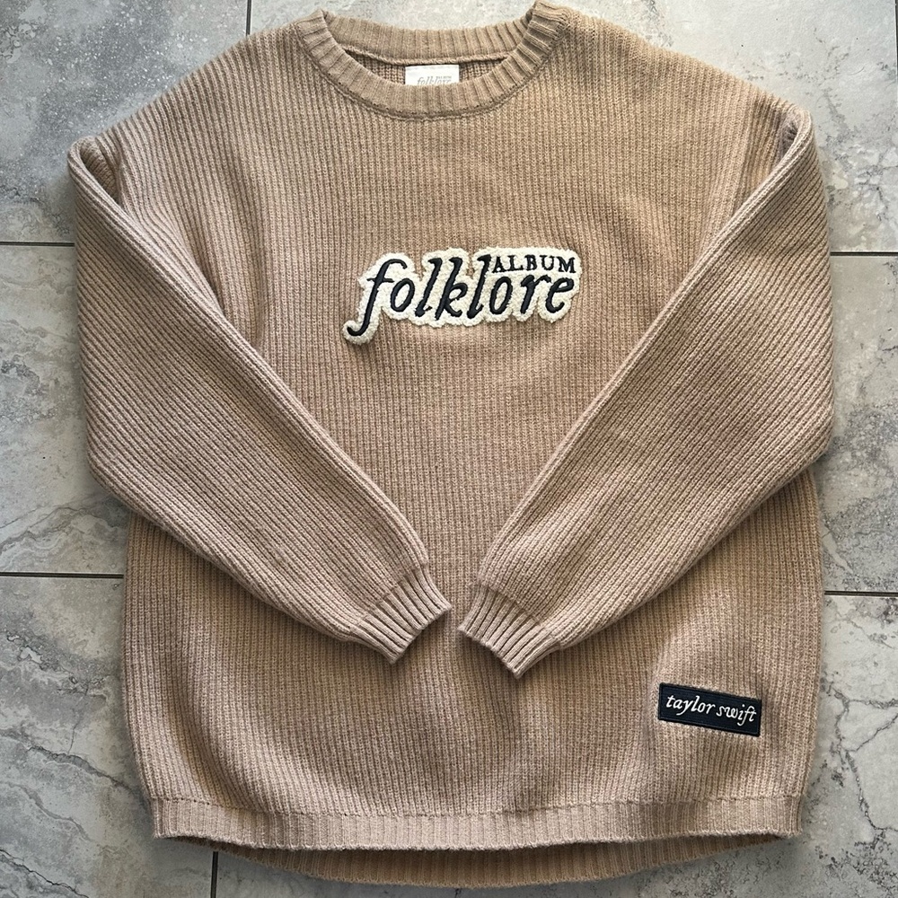 Taylor Swift Folklore Album Tan Sweater